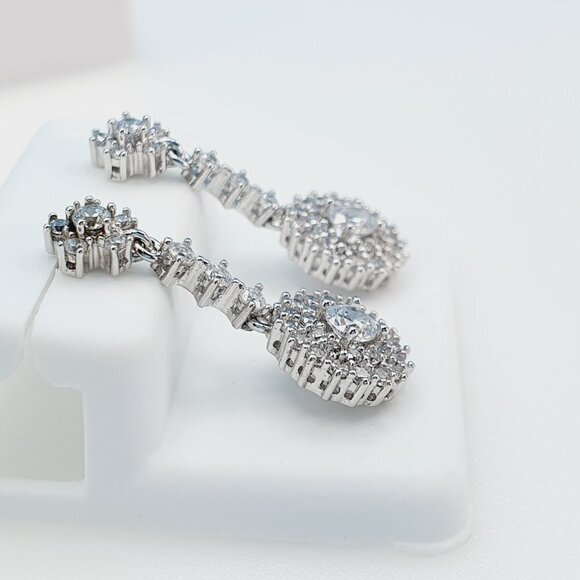 "925 Sterling Silver Cubic Zirconia Earrings, U19254845 - Picture 4 of 11